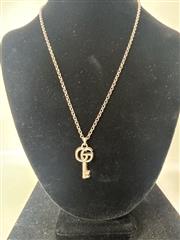 GUCCI GG MARMONT KEY PENDANT NECKLACE .925 STERLING SILVER: 9.5DWT